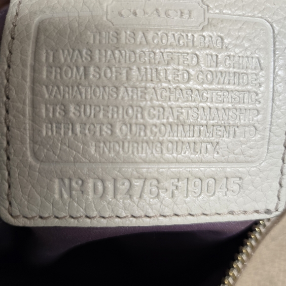 Coach Cream Shoulder Bag with Metallic Accents - Picture 5 of 8